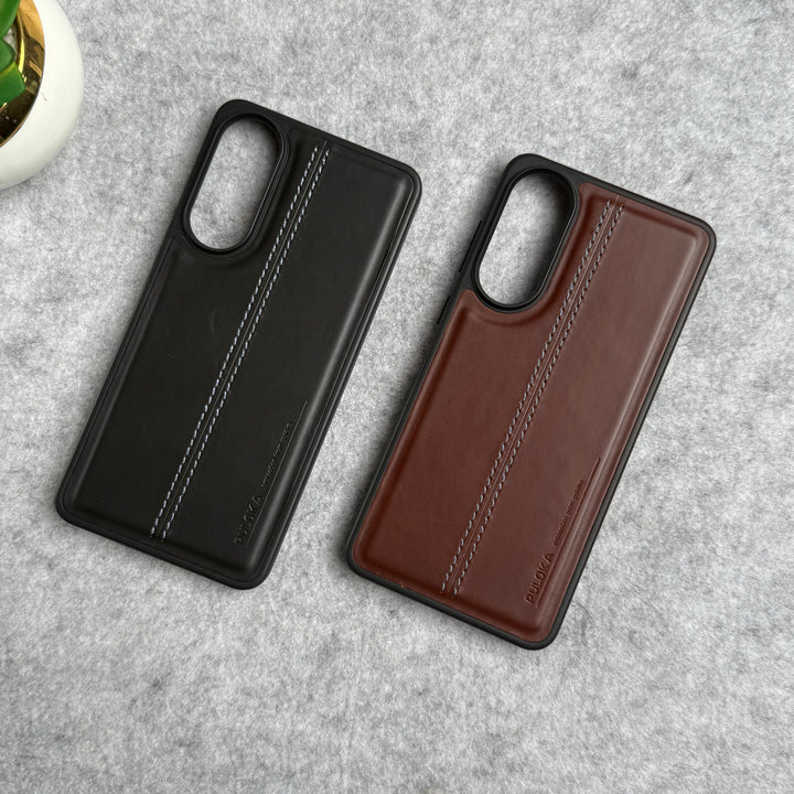 Samsung Galaxy S25 Edge PU Leather Middle Stitch Case Cover