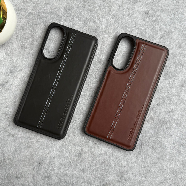Samsung Galaxy S25 Edge PU Leather Middle Stitch Case Cover