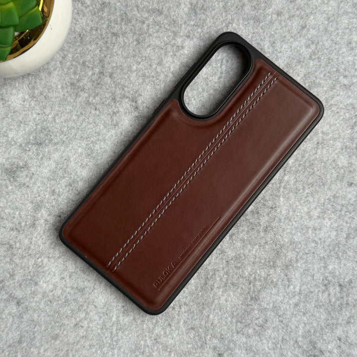 Samsung Galaxy S25 Edge PU Leather Middle Stitch Case Cover