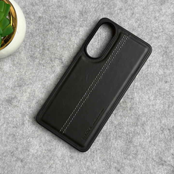 Samsung Galaxy S25 Edge PU Leather Middle Stitch Case Cover
