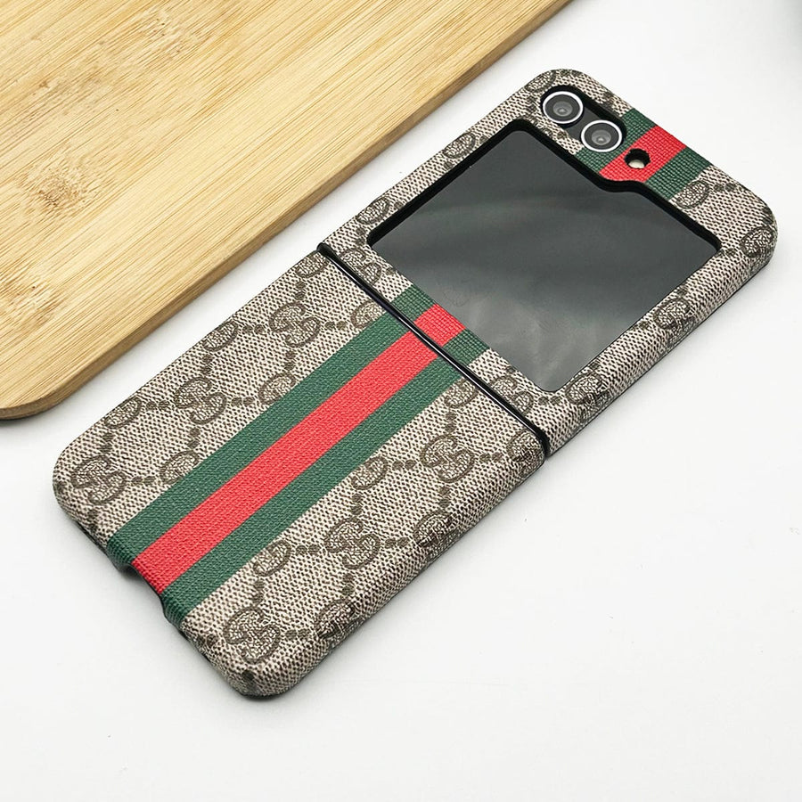FRATO Flip 5 Collection Samsung Galaxy Z Flip 5 Premium Luxury GG Brand Leather Case Cover