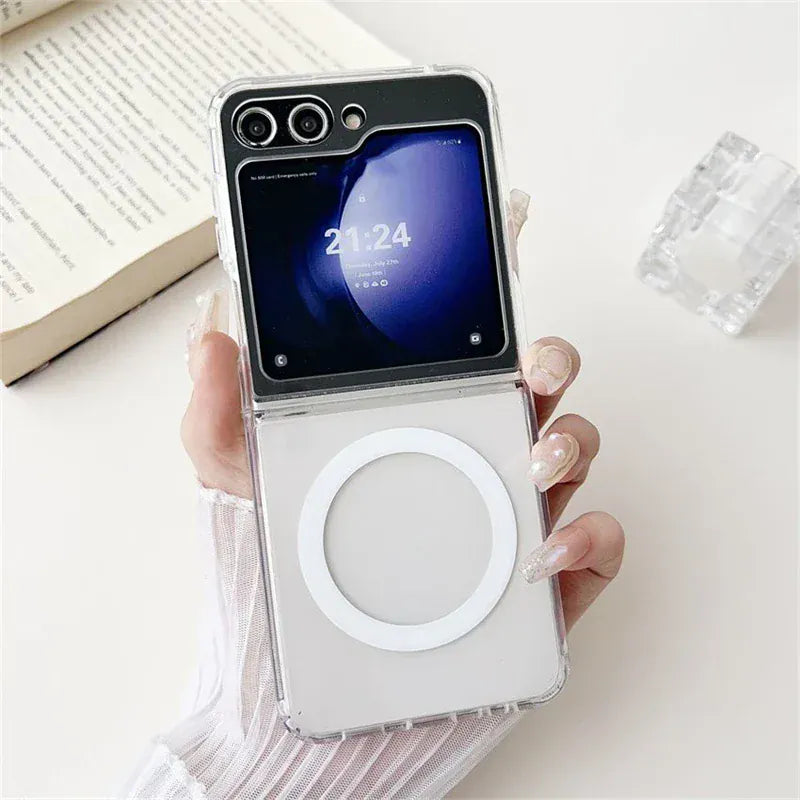 FRATO Flip 6 Collection Samsung Galaxy Z Flip 6 Transparent Case With Magnetic Charging Ring