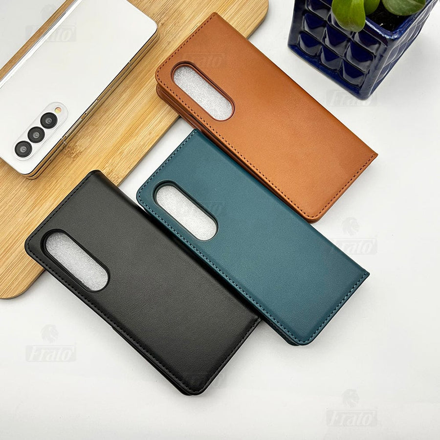 FRATO Fold 4 Collections Samsung Galaxy Z Fold 4 Back Case with Magnetic Attachable Flip Cover With Card Holder
