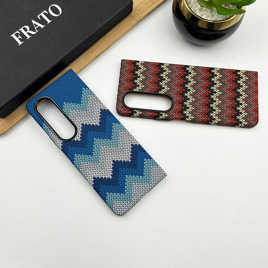 FRATO Fold 4 Collections Samsung Galaxy Z Fold 4 Woolen Texture Pattern Case Cover