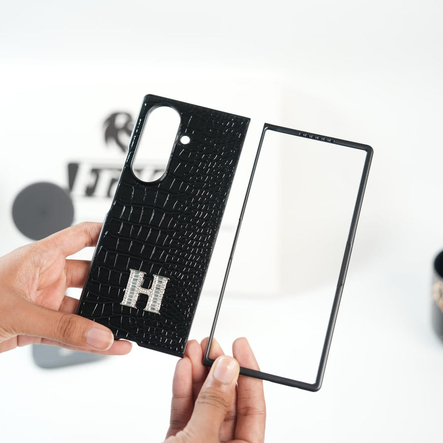 FRATO Fold 7 Collection Galaxy Z Fold 7 Luxury H Style Crocodile Texture Case Cover | Premium Glossy Finish