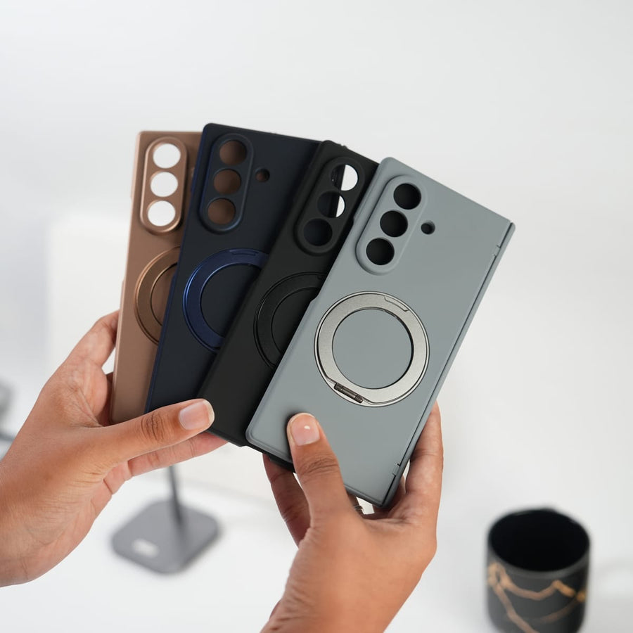 FRATO Fold 7 Collection Galaxy Z Fold 7 Matte MagSafe Case with 360° Rotating Stand & Hinge Protection