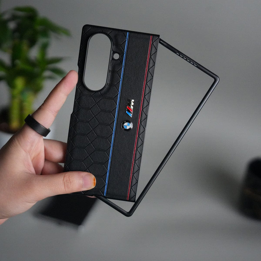 FRATO Fold 7 Collection Samsung Galaxy Z Fold 7 BMW & M Performance Logo With Honeycomb Design Case Cover(Black)