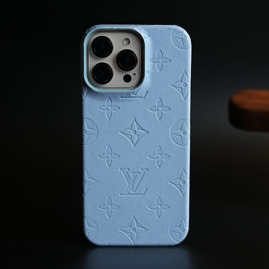 FRATO iPhone 16 Series 16 Pro Max / Light Blue Luxury PU Leather Case for iPhone 16 Series | Fashion Brand Cover