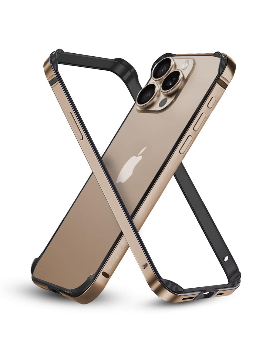FRATO iPhone 16 Series Desert Titanium iPhone 16 Pro Chrome Bumper Protector Case