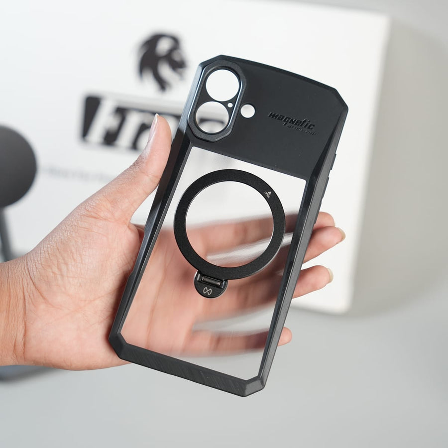 FRATO iPhone 16 Series iPhone 16 Cyber Ring Stand Case | Shockproof Bumper Shell Protective Cover