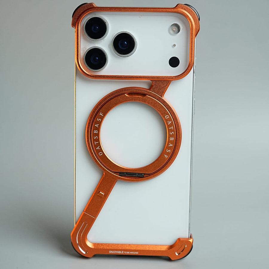 FRATO iPhone 17 Series 17 Pro Max / Orange iPhone 17 Series Z Shape Aluminum Metal Rotating Kickstand Frameless Design