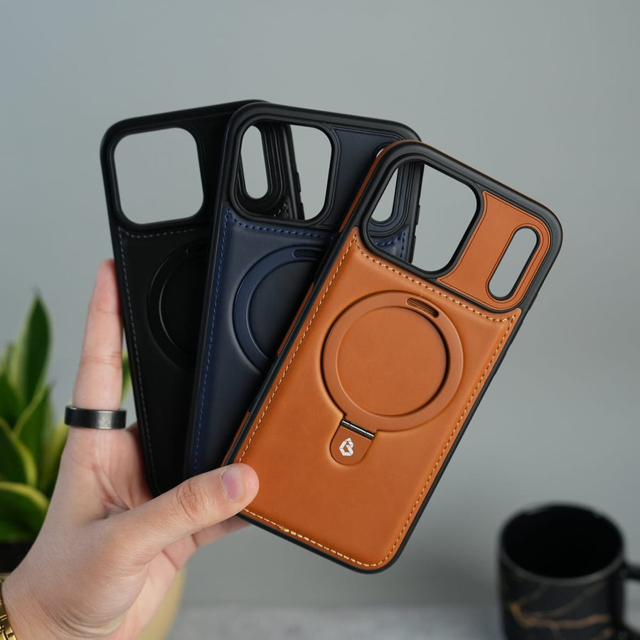 FRATO iPhone 17 Series iPhone 17 Series Premium Leather MagSafe Case with Kickstand & Camera Protection | Luxury Slim Cover