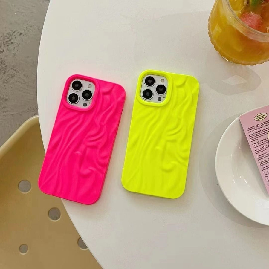 FRATO iPhone Trending iPhone Fluorescent Pleated Wavy Design Case Cover