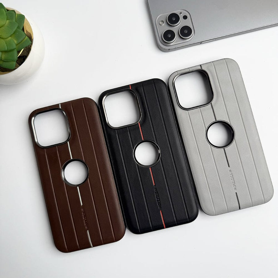 FRATO luxury Case iPhone Suitcase Design PU Leather Case Cover Metal Buttons