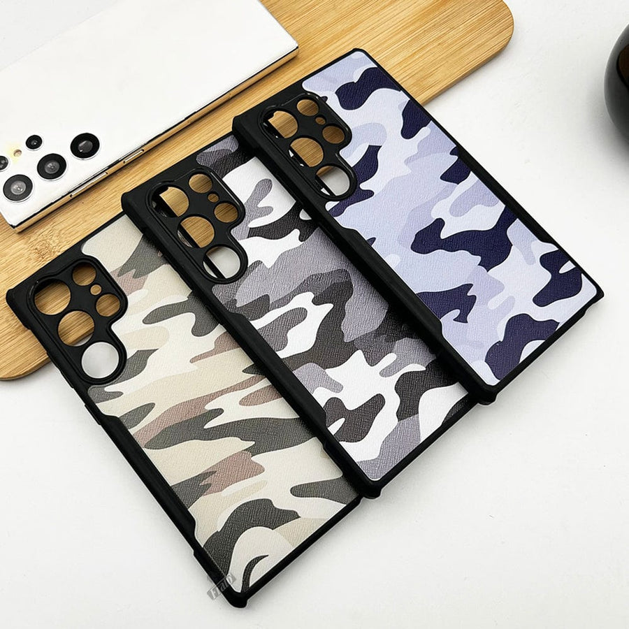 FRATO No Advertising Samsung Galaxy S23 Ultra Military Pattern Bumper Case Cover