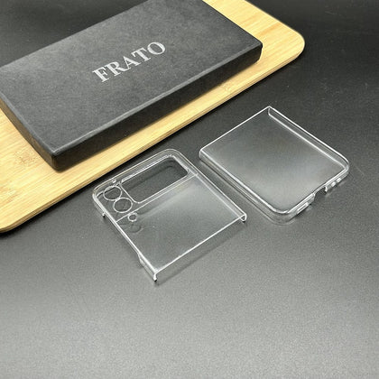 FRATO No Advertising Samsung Galaxy Z Flip 4 Transparent Cristal Hard Shell Cover Case