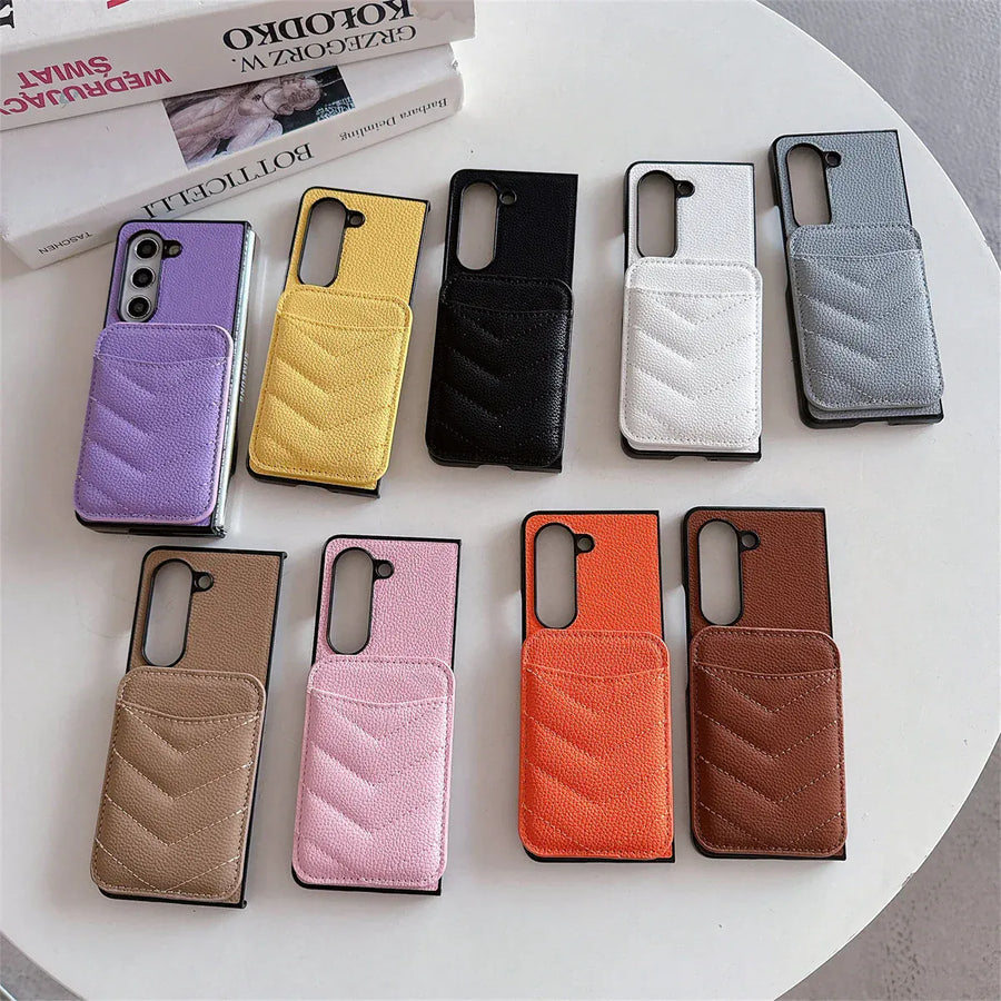 FRATO No Advertising Samsung Galaxy Z Fold 6 Magsafe Case Luxury CC Leather Magnetic Wireless Charging Card Wallet Case