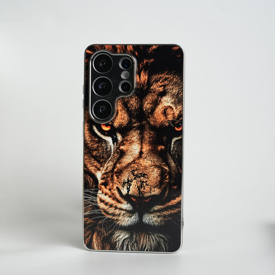 FRATO Samsung Case Galaxy Ultra Series Lion Face Chrome Plated Case