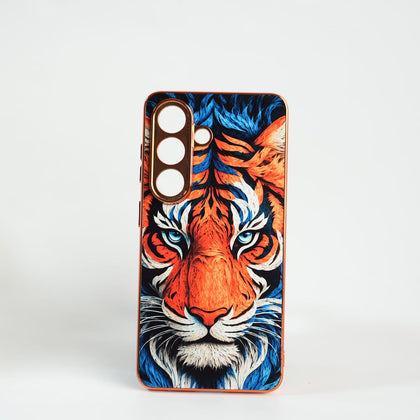 FRATO Samsung Case S26 Galaxy S Series Tiger Face Chrome Armor Case
