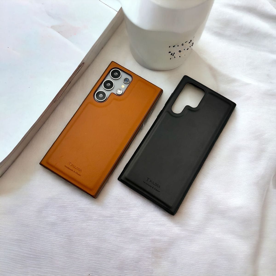 FRATO Samsung S22U Samsung Galaxy S22 Ultra PU Leather Thin Case Cover Minimalistic Design