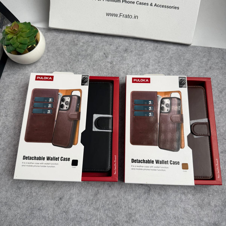 FRATO Samsung S25 Edge Samsung Galaxy S25 Edge Leather Flip 2 in 1 Detachable Front and Back Wallet Case Cover