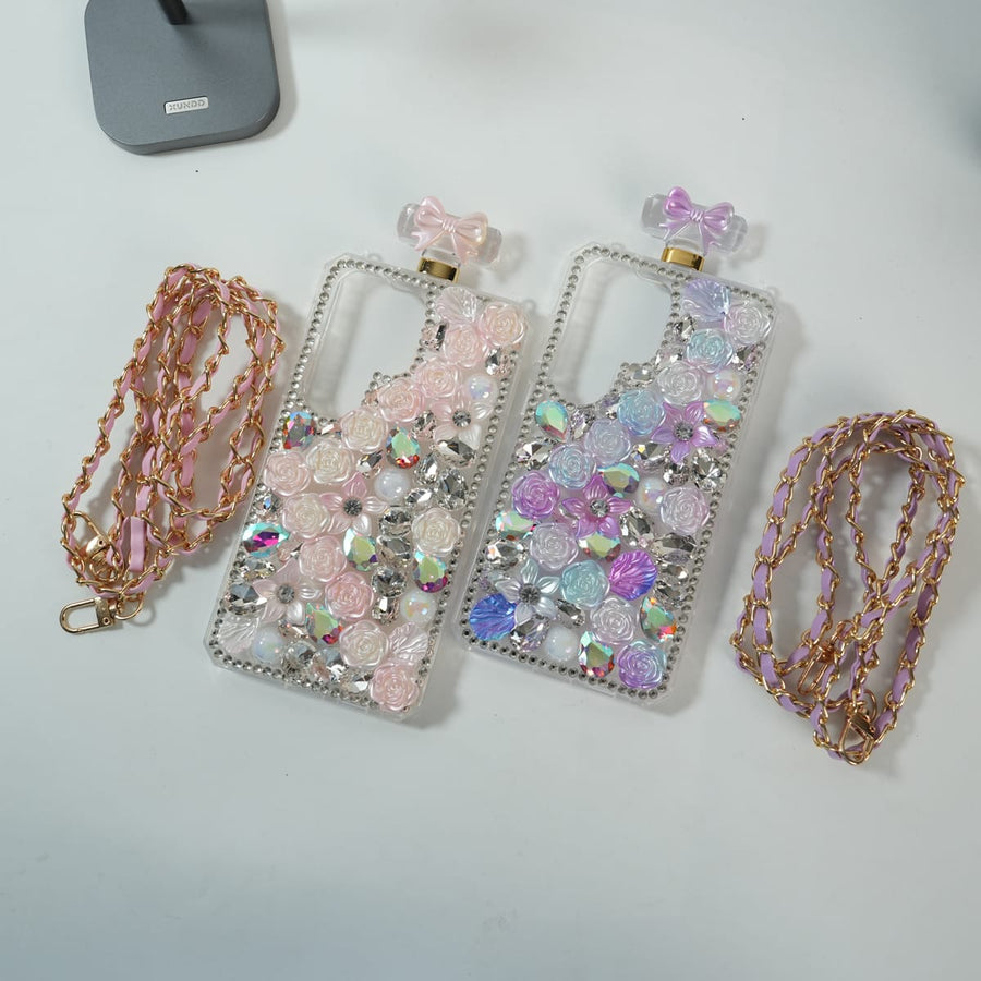 FRATO Samsung S26 Ultra Samsung Galaxy S26 Ultra Perfume Rhinestone Diamond Design Sling Girly Cover