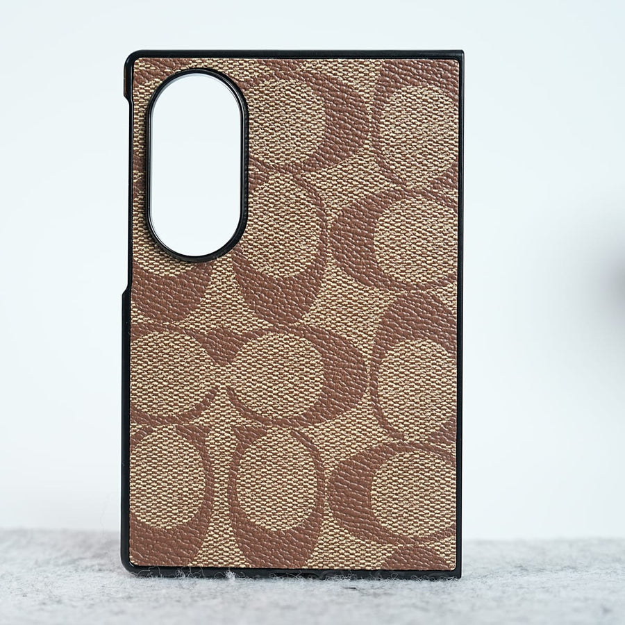 FRATO Z Fold 8 Series Beige Luxury CC Brand PU Leather Design Case Cover For Samsung Galaxy Z Fold 8