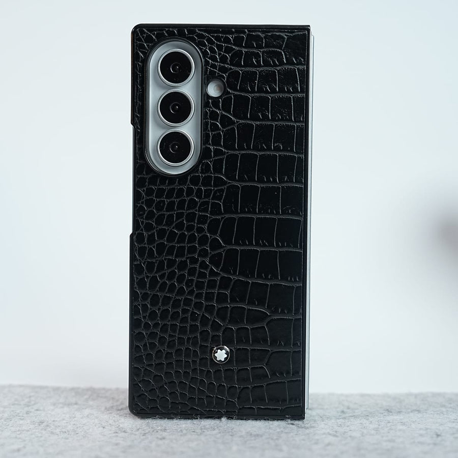 FRATO Z Fold 8 Series Glosy Skin Textured Black Textured MB Case Cover for Samsung Galaxy Z Fold 8 Ultra