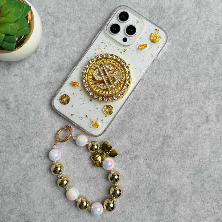 iPhone Premium Rotation Dollar Bracelet Wristband Chain Phone Case Cover