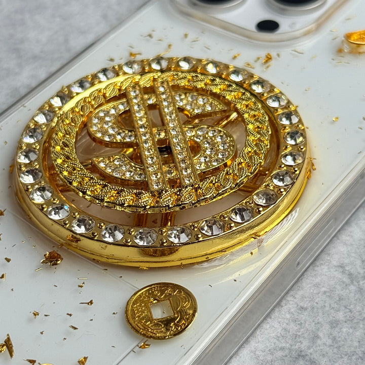 iPhone Premium Rotation Dollar Bracelet Wristband Chain Phone Case Cover