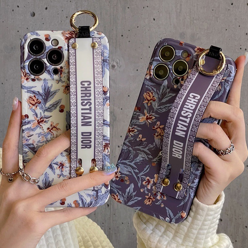 Brand dior Flower iPhone Cover Grip holder Case for girls – FRATO