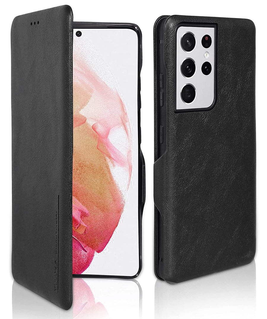 FRATO No Advertising Premium Samsung S Series PU Leather Flip Cover Black