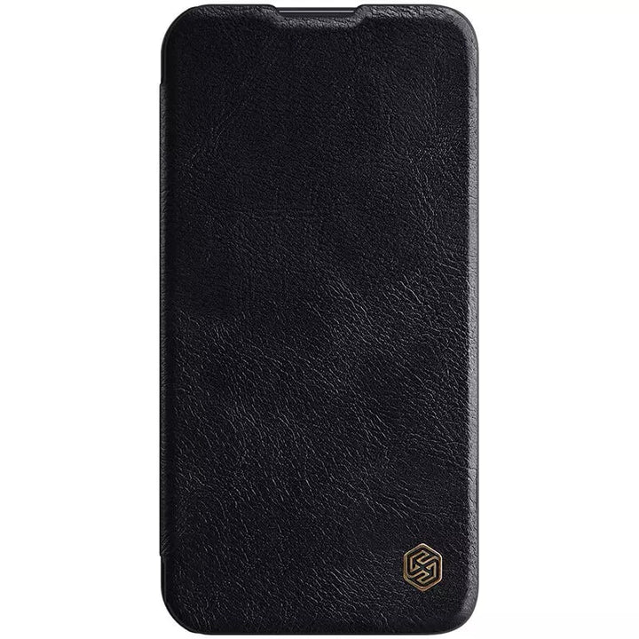 iPhone 14 Plus Camera Protection QIN Leather Flip Case Black