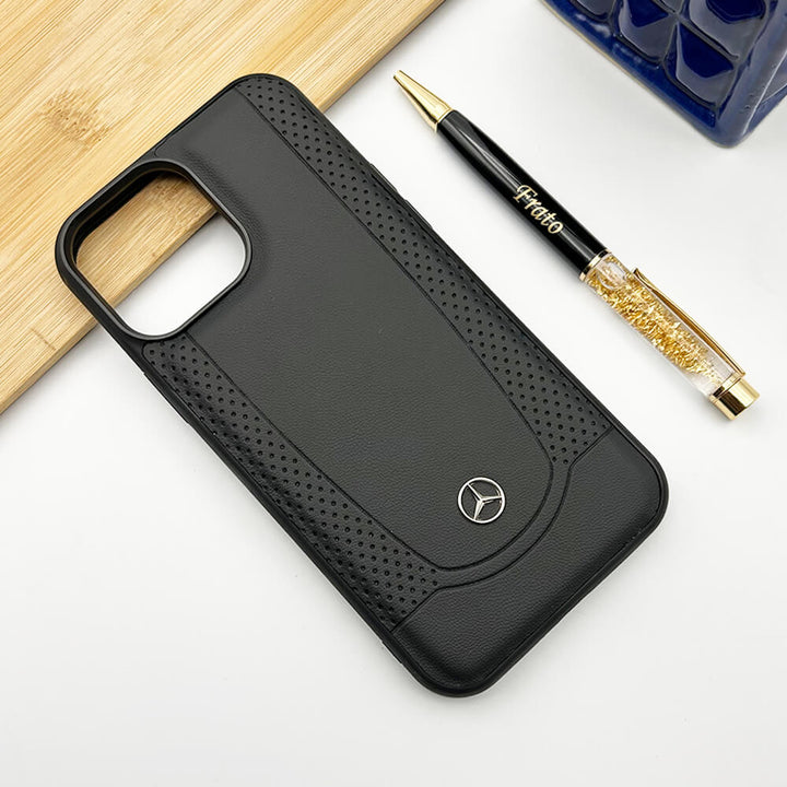 iPhone Mercedes Black Leather Case Cover