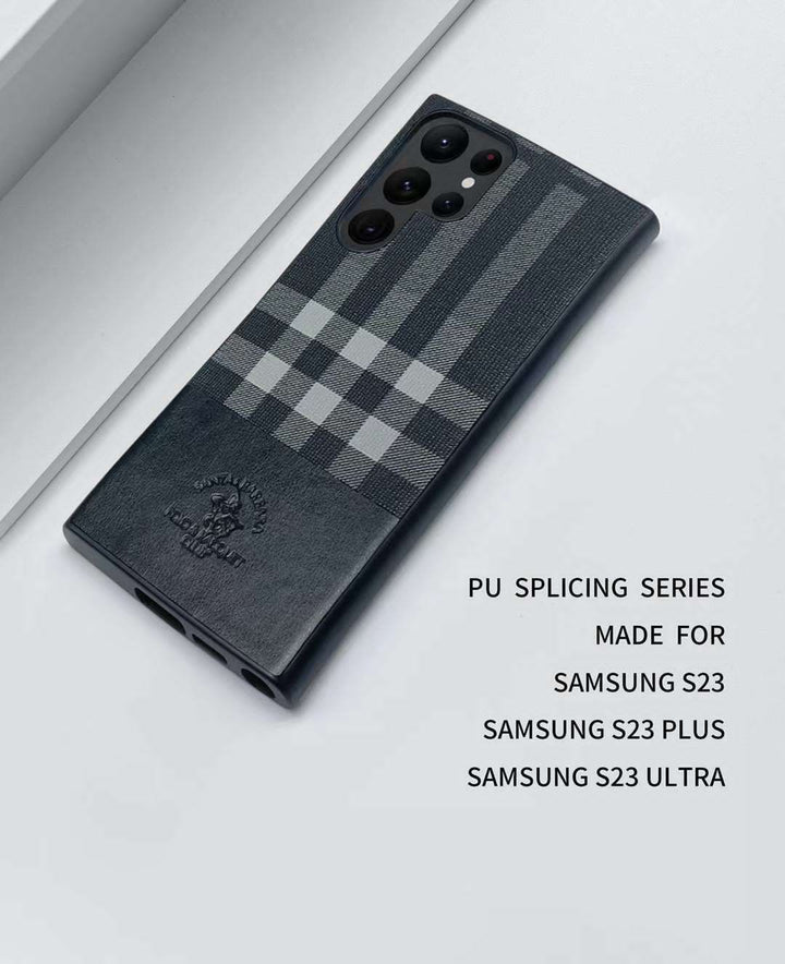 Samsung S22 Ultra Santa Barbara Polo PLAID Premium Leather Case