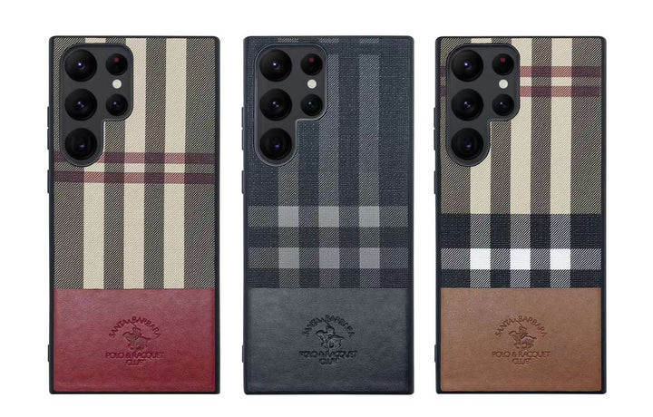 Samsung S22 Ultra Santa Barbara Polo PLAID Premium Leather Case
