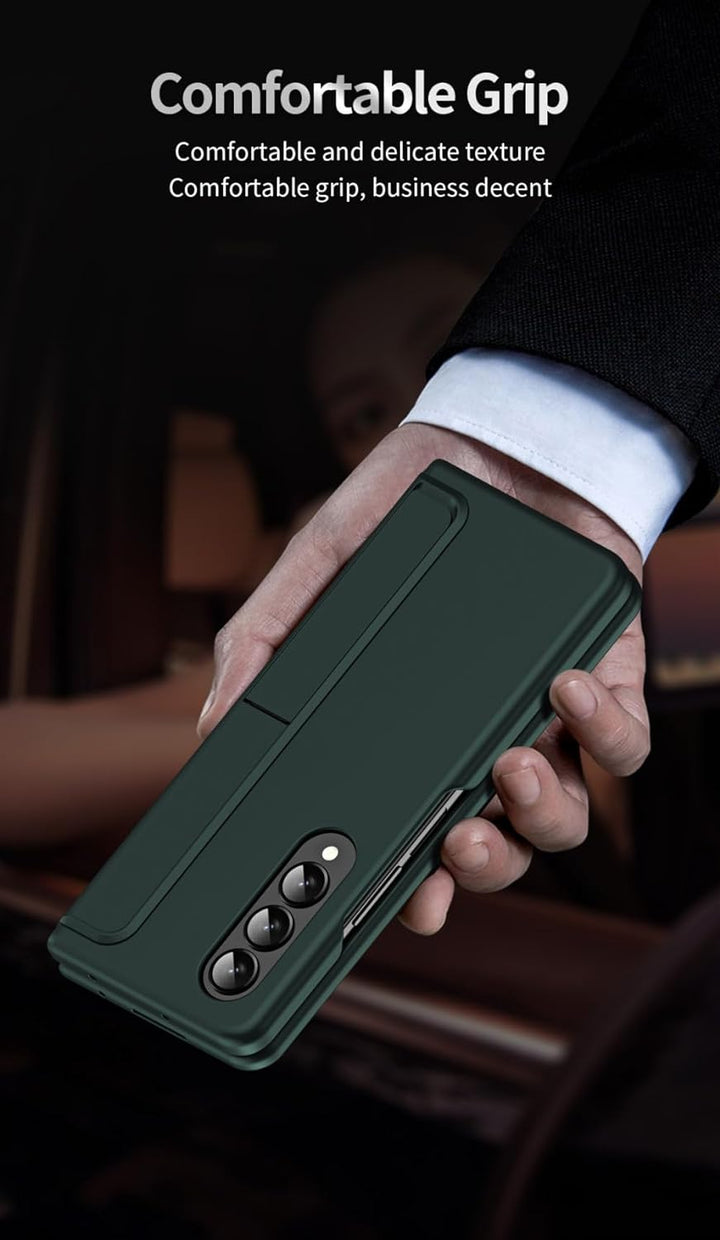 Samsung Galaxy Z Fold 4 Matte Finish Detachable Pen Holder Kickstand Case Cover