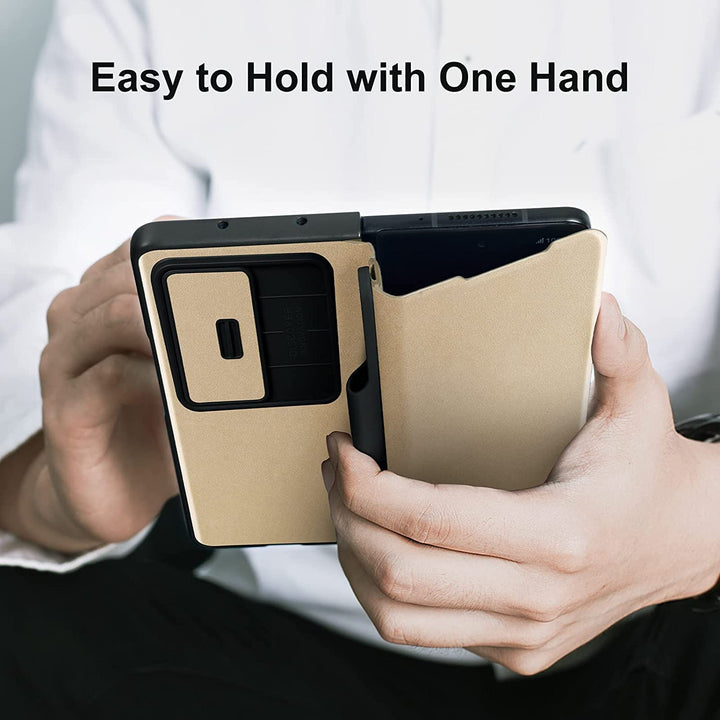 Samsung Galaxy Z Fold 4 Nillkin QIN Pro Flip Case -Gold