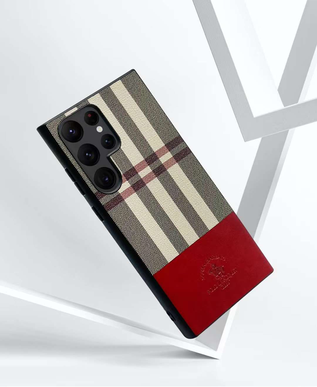 Samsung S22 Ultra Santa Barbara Polo PLAID Premium Leather Case