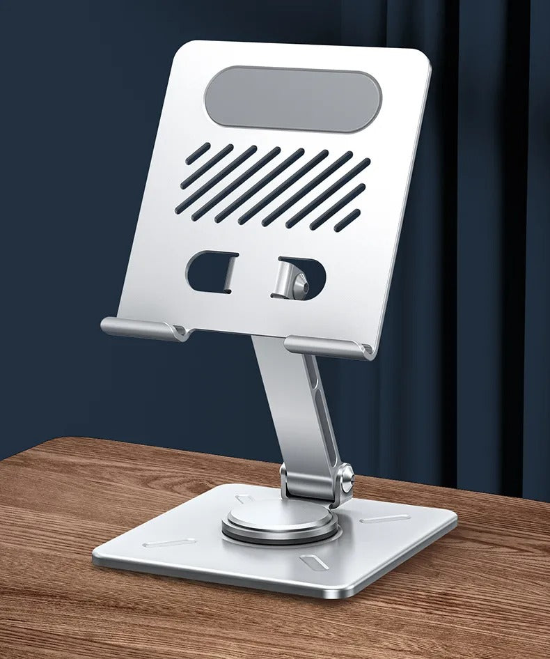 Aluminum Alloy 360° Rotating Adjustable Folding Mobile Phone Stand Holder (Silver)