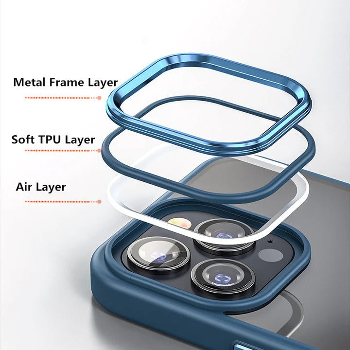 iPhone 15 Series HD Clear Hybrid Case With Metal Lens Protection