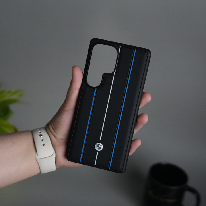 Galaxy S25 Ultra BMW Blue White Line Design Case Cover