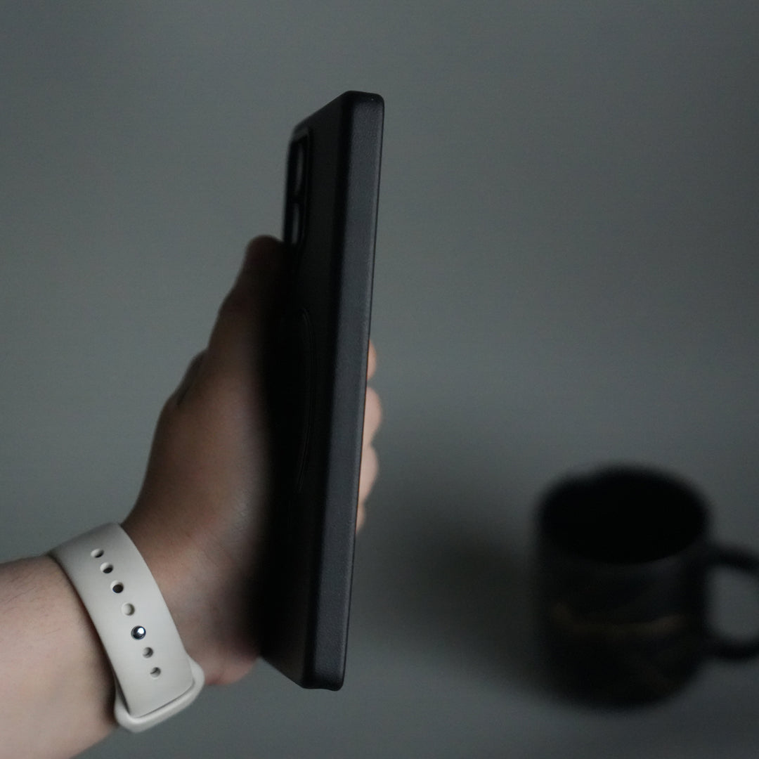 Galaxy S25 Ultra PU Leather Case with Metal Camera Frame & 360° Rotating Metal Stand