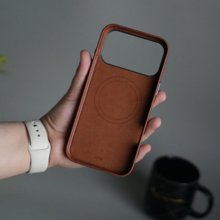 iPhone 17 Pro PU Leather Case with Metal Camera Frame & 360° Rotating Metal Stand