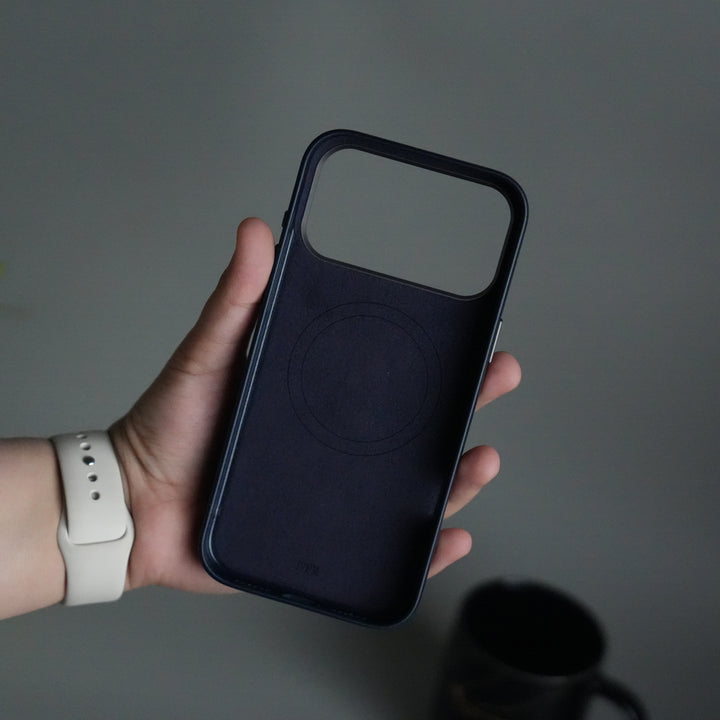 iPhone 17 Pro PU Leather Case with Metal Camera Frame & 360° Rotating Metal Stand