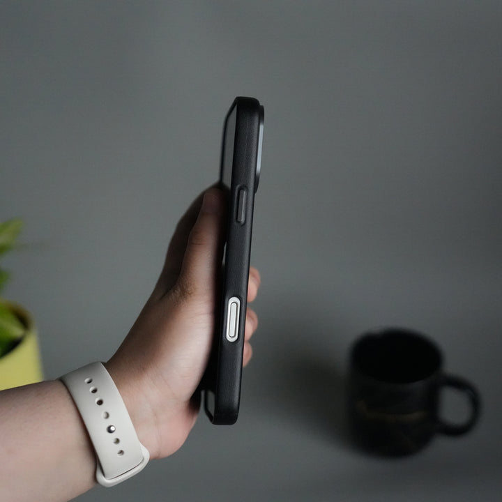 iPhone 17 Pro PU Leather Case with Metal Camera Frame & 360° Rotating Metal Stand