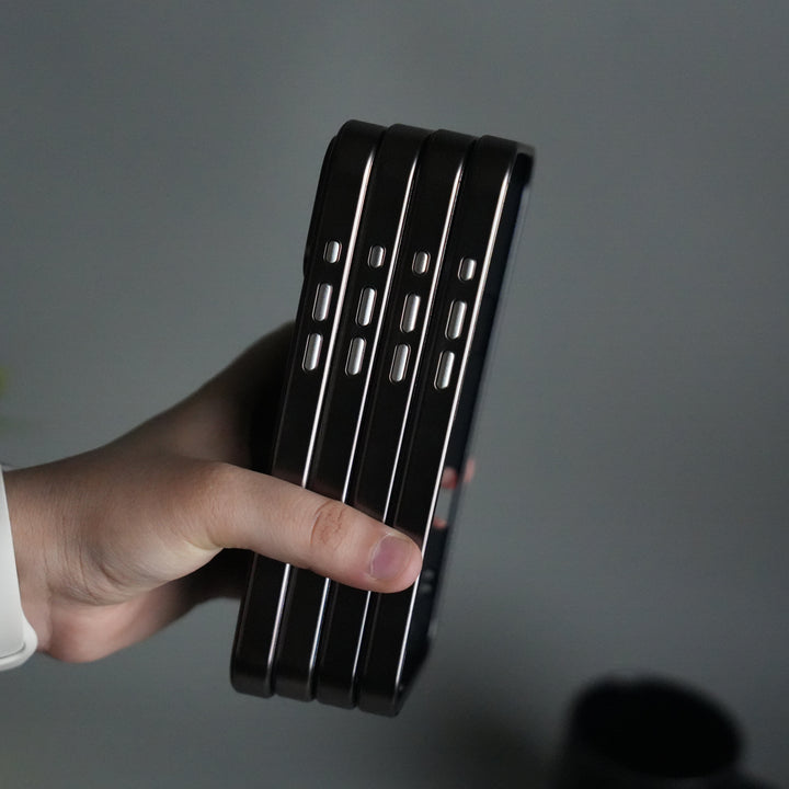 iPhone 17 Pro Metallic Textured Leather MagSafe Ring Case Cover