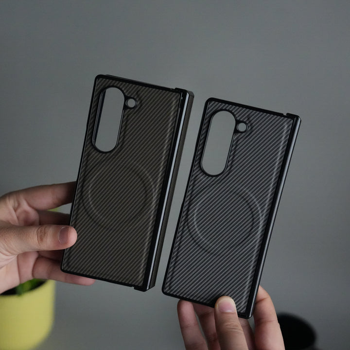 Galaxy Z Fold 6 Carbon Design MagSafe Cover | Hinge Protection | Front Glass Case