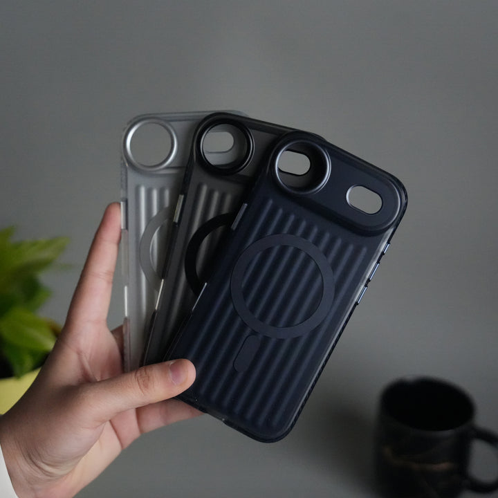iPhone 17 Air MagSafe Suitcase Design Case | Shockproof Ribbed Texture Back Cover