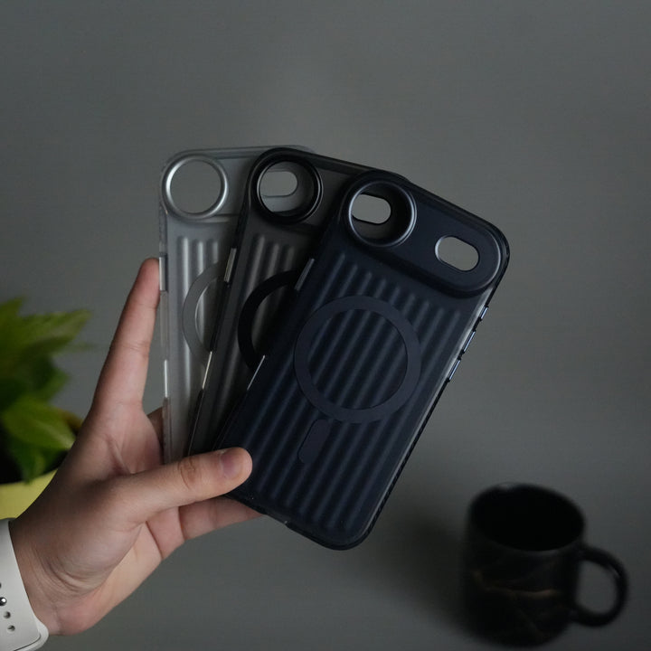 iPhone 17 Air MagSafe Suitcase Design Case | Shockproof Ribbed Texture Back Cover